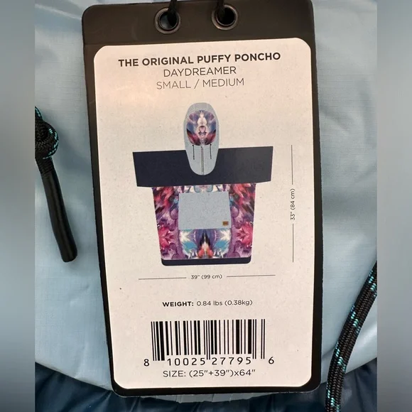 Rumpl NWT The Original Puffy Poncho Daydreamer Size Small/Medium - Picture 6 of 7